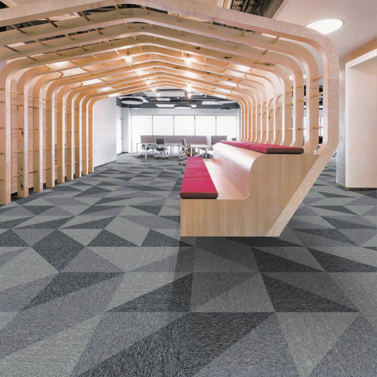 Custom Pattern Commercial Office Flooring PP Carpet Tiles