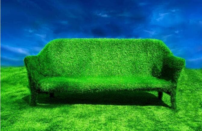 Artificial grass can cover furniture