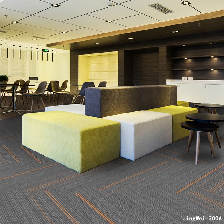 Striped Pattern Square Carpet For Office Use